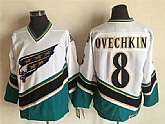 Capitals 8 Alex Ovechkin White CCM Throwback Stitched Jersey,baseball caps,new era cap wholesale,wholesale hats